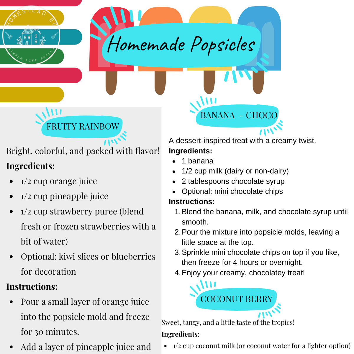 recipes for popsicles