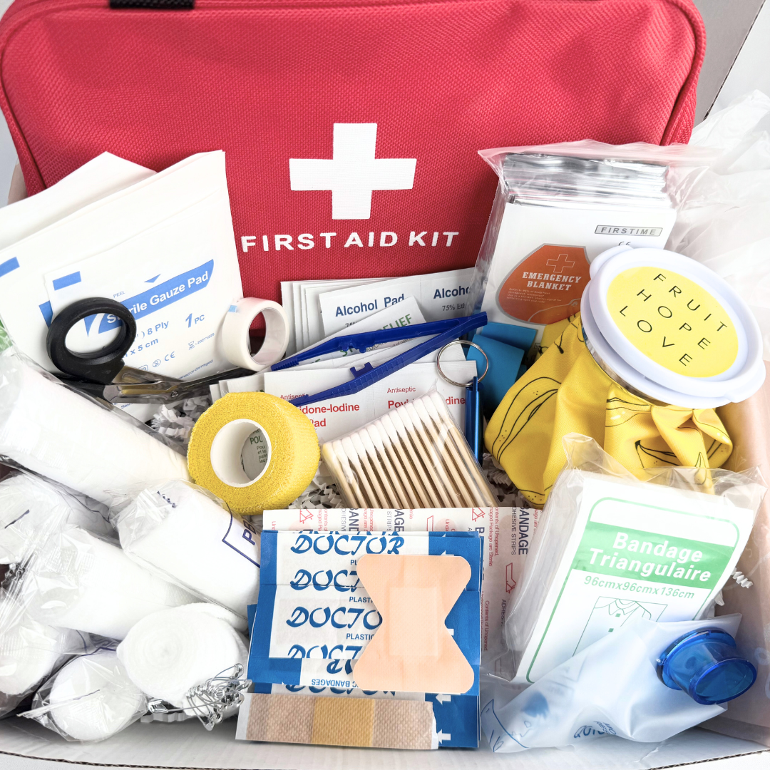 first aid kit opened