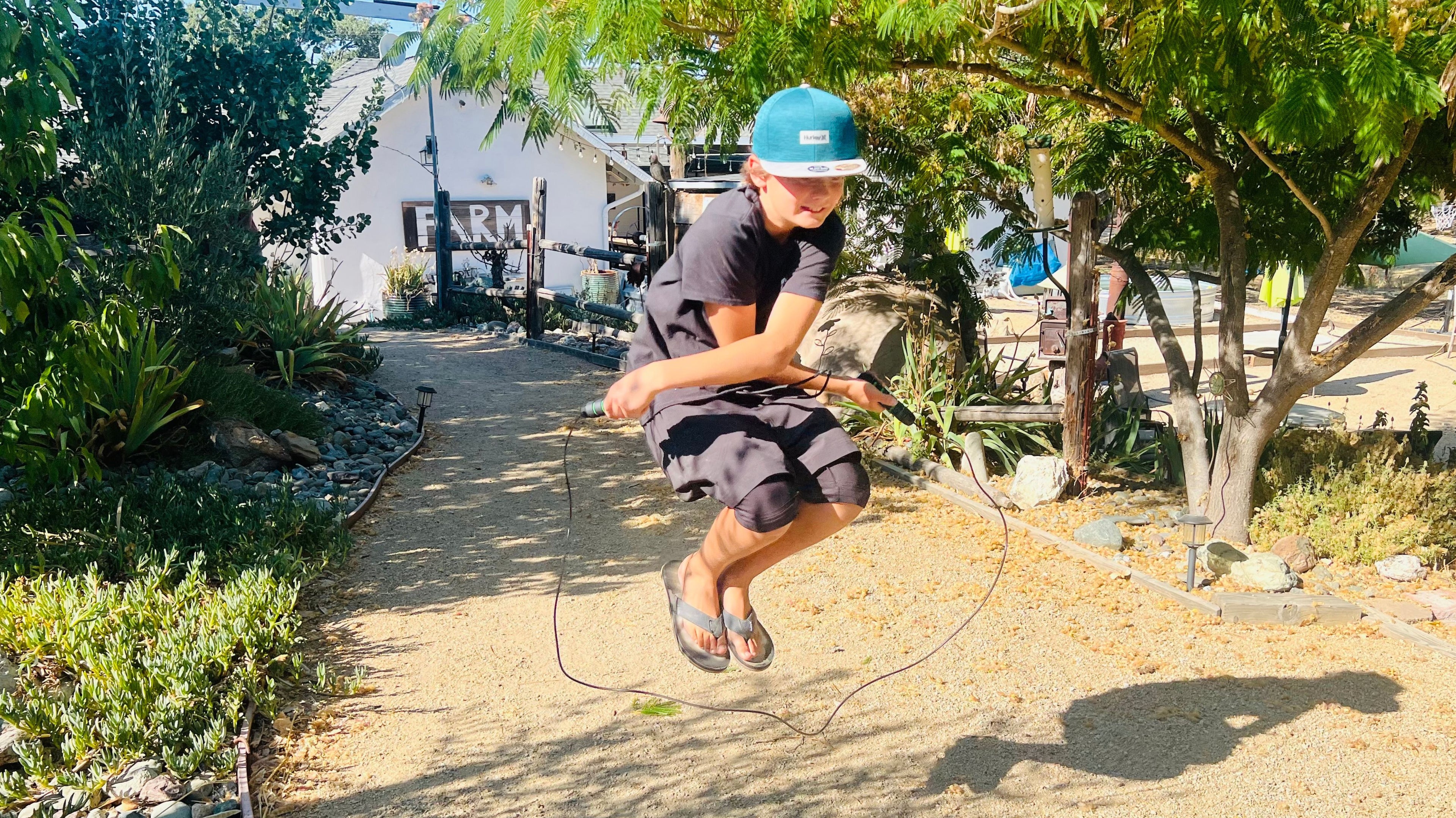 12 year old boy jumping rope