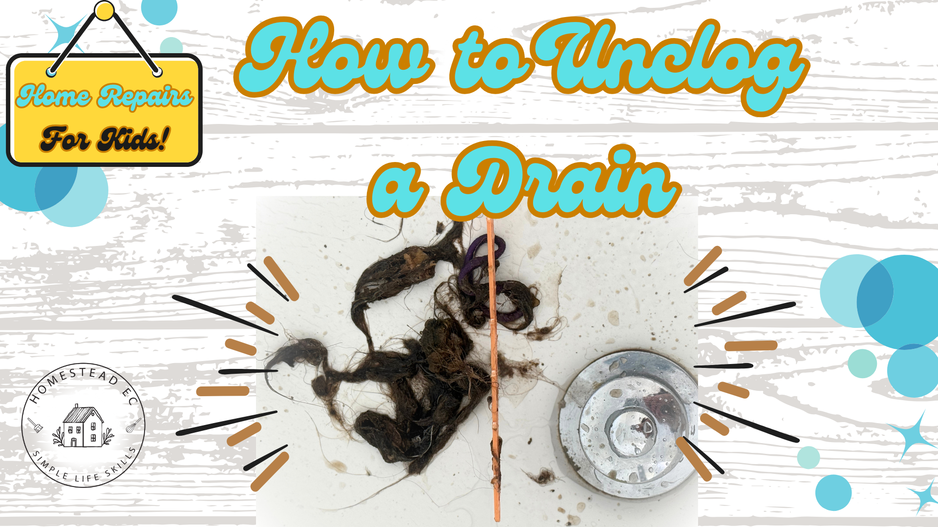 Load video: clogged drain with hair and debris